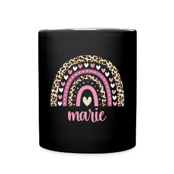 Marie Regenbogen Name Geburtstag Marie - Tasse einfarbig - Schwarz - Vorne