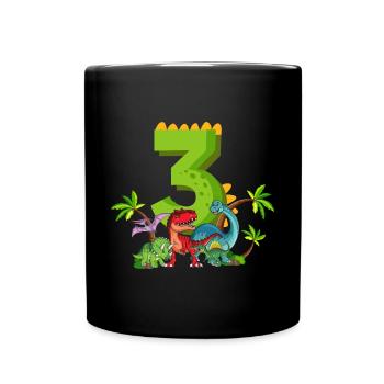 3 ans anniversaire dinosaure dinosaure j’ai 3 ans - Mug uni - noir - Devant