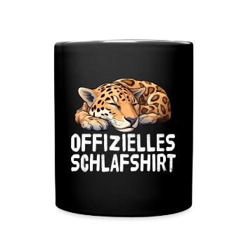 Offizieles Schlafshirt Jaguar - Tasse einfarbig - Schwarz - Vorne