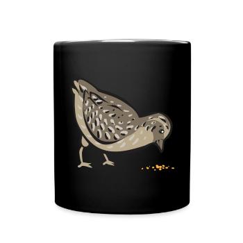 Wachtel Vogel - Tasse einfarbig - Schwarz - Vorne