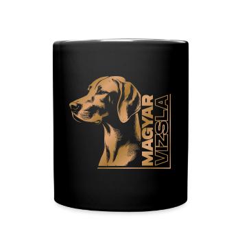 Magyar Vizsla Zeichnung Kopf gold - Tasse einfarbig - Schwarz - Vorne