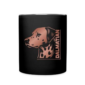 Dalmatian Portrait Drawing Head Rose Gold - Full Colour Mug - black - Front