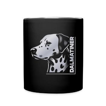 Dalmatien Portrait Dessin Tête Argent - Mug uni - noir - Devant