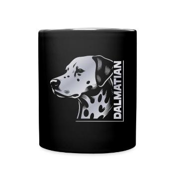 Dalmatien Portrait Dessin Tête Argent - Mug uni - noir - Devant