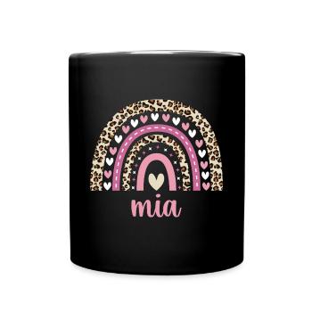 Mia Regenbogen Name Geburtstag Mia - Tasse einfarbig - Schwarz - Vorne