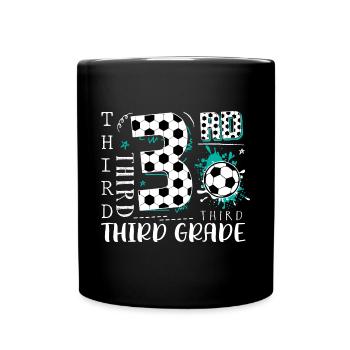 3. Klasse Fußball - Tasse einfarbig - Schwarz - Vorne