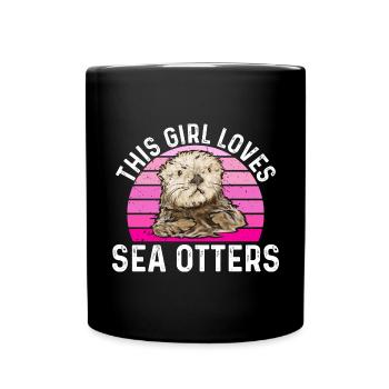 Seeotter - Tasse einfarbig - Schwarz - Vorne