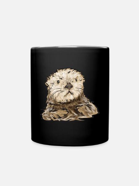 Seeotter - Tasse einfarbig - Schwarz