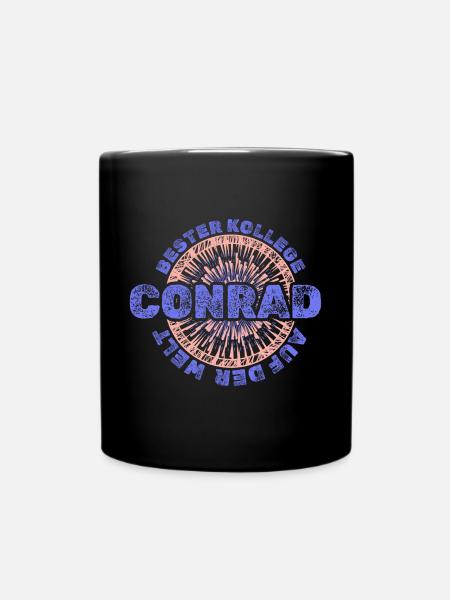 Conrad als Vorname - Tasse einfarbig - Schwarz