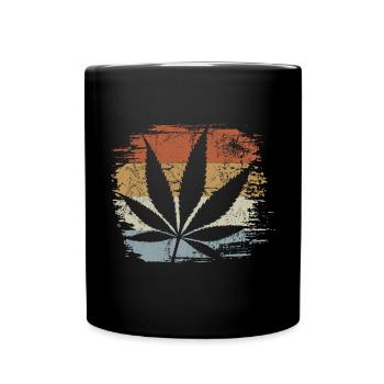 Cannabis - Hanf - Kiffen legal - Retro - Tasse einfarbig - Schwarz - Vorne