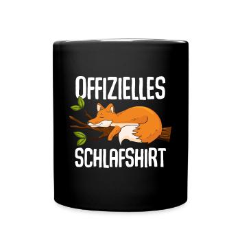Offizielles Schlafshirt Fuchs - Tasse einfarbig - Schwarz - Vorne