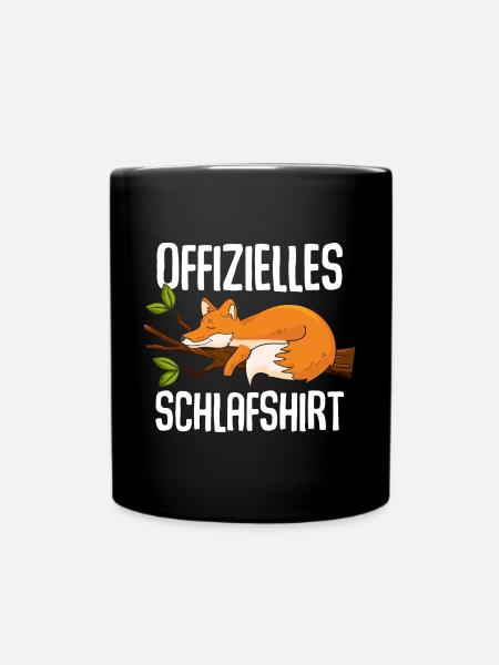 Offizielles Schlafshirt Fuchs - Tasse einfarbig - Schwarz