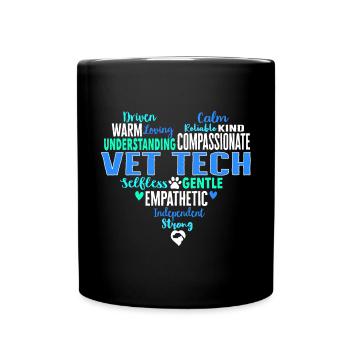 Vet Tech Veterinary Veterinary Technician - Full Colour Mug - black - Front