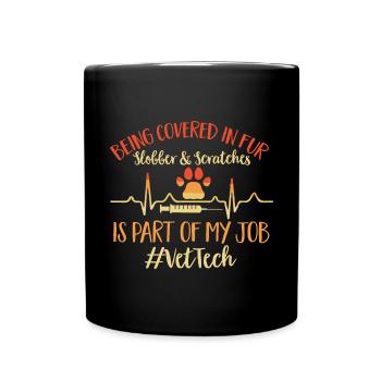 Vet Tech Veterinary Veterinary Technician - Full Colour Mug - black - Front