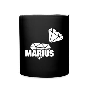 Marius als Kostbar - Tasse einfarbig - Schwarz - Vorne