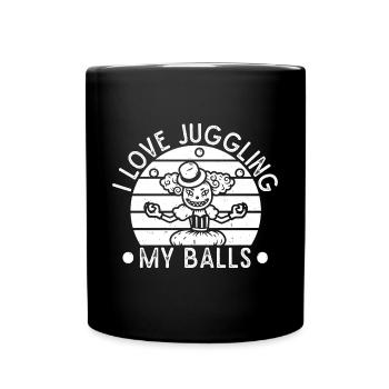 Cirque graphique j’aime jongler balles cirque cadeau - Mug uni - noir - Devant