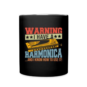Jouer de l’harmonica cadeau - Mug uni - noir - Devant