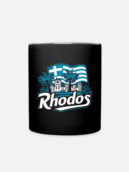 Rhodes, Greece - Full Colour Mug - black
