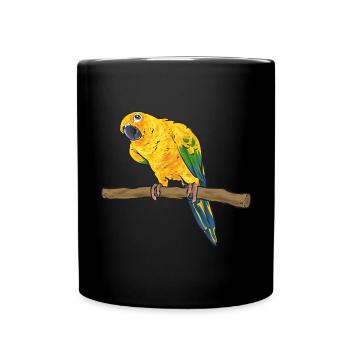Parakeet, Parrot, Parakeet, Bird - Full Colour Mug - black - Front