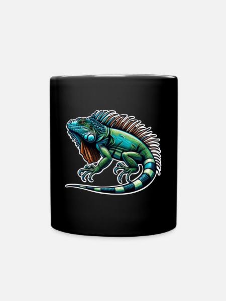 Leguan - Tasse einfarbig - Schwarz