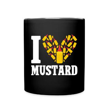 Senf Mustard - Tasse einfarbig - Schwarz - Vorne