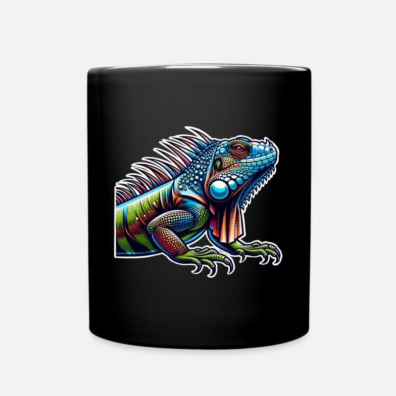 Leguan - Tasse einfarbig - Schwarz