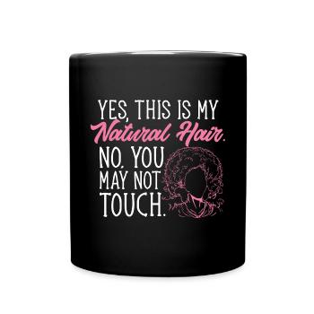 Curly Hair Afro Curls Natural Hair - Full Colour Mug - black - Front