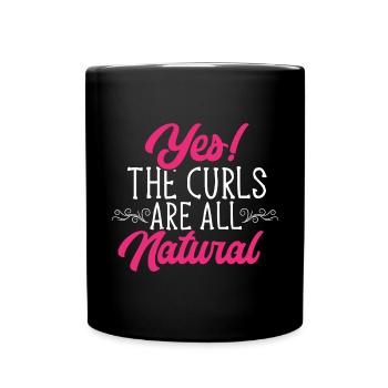 Curly Hair Afro Curls Natural Hair - Full Colour Mug - black - Front