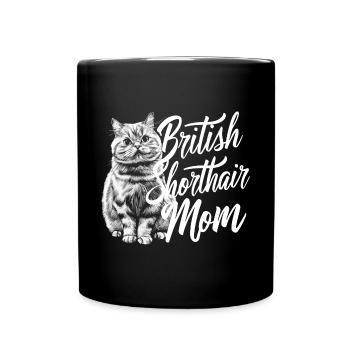 Katze Britisch Kurzhaar Geschenk - Tasse einfarbig - Schwarz - Vorne