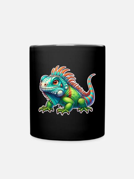 Leguan - Tasse einfarbig - Schwarz