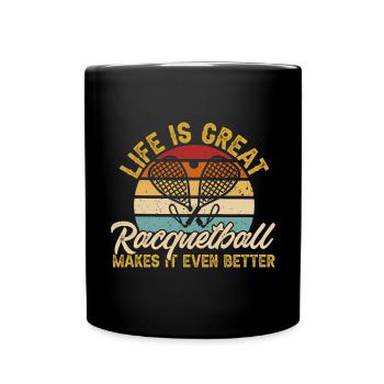 Racquetball Spieler Racquetball - Tasse einfarbig - Schwarz - Vorne