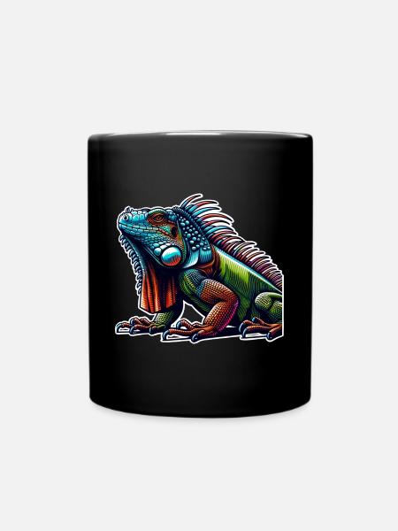 Leguan - Tasse einfarbig - Schwarz