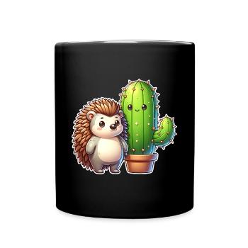 Cactus hérisson - Mug uni - noir - Devant