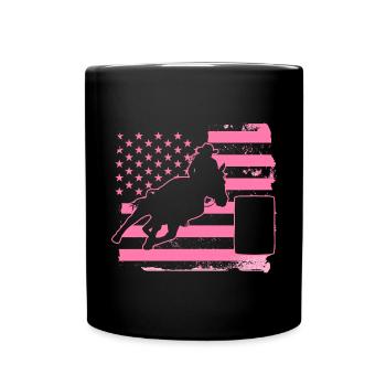 Rodeo Barrel Racing Pferd - Tasse einfarbig - Schwarz - Vorne