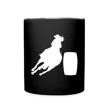 Cheval de course de barils de rodéo - Mug uni - noir - Devant