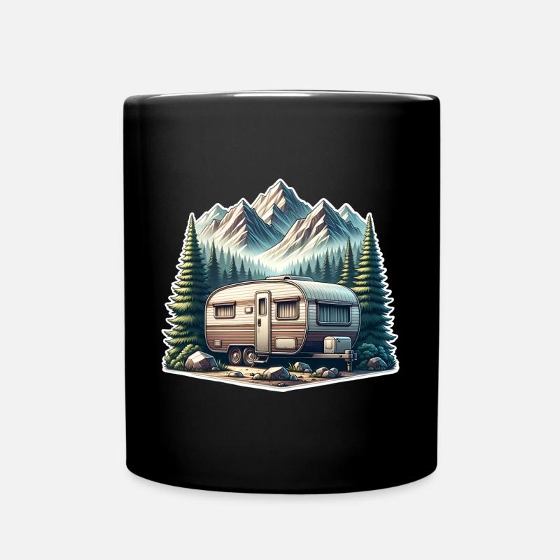 Caravane de camping - Mug uni - noir