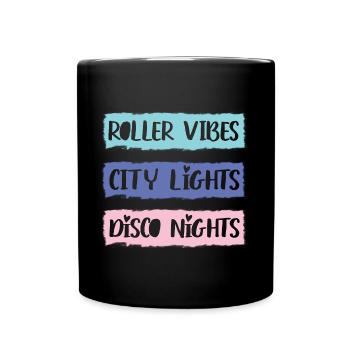 Rollerskater Party Retro Feels Of Disco Night Gift - Full Colour Mug - black - Front