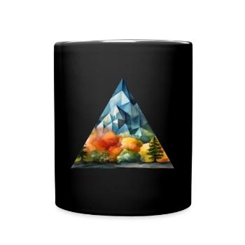 Berglandschaft - Tasse einfarbig - Schwarz - Vorne