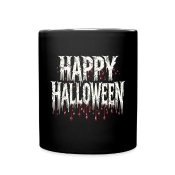 "Happy Halloween" T-Shirt - Bloody and Dark - Full Colour Mug - black - Front