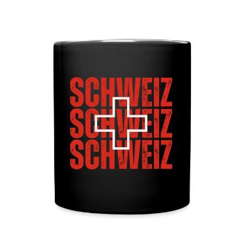 Drapeau de la Suisse, fierté suisse - Mug uni - noir - Devant