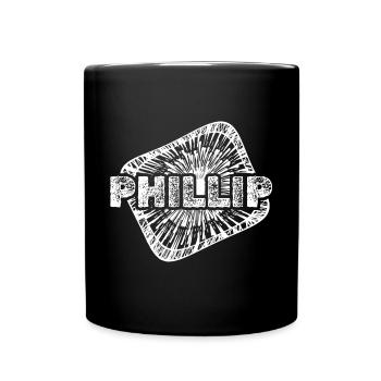 Phillip als Geburt - Tasse einfarbig - Schwarz - Vorne