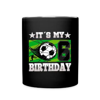 6th birthday Boy Soccer 6 Years Old Gifts - Full Colour Mug - black - Front