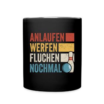 Kegeln Kegler Kegel Kegelbahn Kegeltour - Tasse einfarbig - Schwarz - Vorne