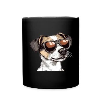Lustiger Jack Russell Terrier Hund - Tasse einfarbig - Schwarz - Vorne