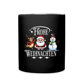 Frohe Weihnachten l Weihnachtsgeschenk - Tasse einfarbig - Schwarz - Vorne
