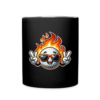 Golf Flames Balle de golf de feu - Mug uni - noir - Devant