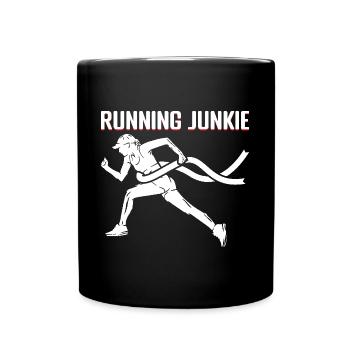 Marathon Runner Running Junkie Gift - Tasse einfarbig - Schwarz - Vorne