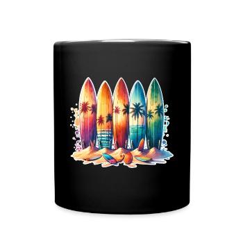 Surfen Surfer - Tasse einfarbig - Schwarz - Vorne