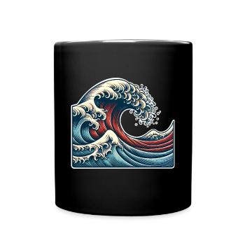 Welle - Tasse einfarbig - Schwarz - Vorne