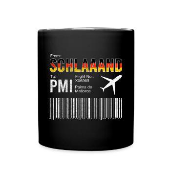 Mallorca Bordkarte Trip - Tasse einfarbig - Schwarz - Vorne